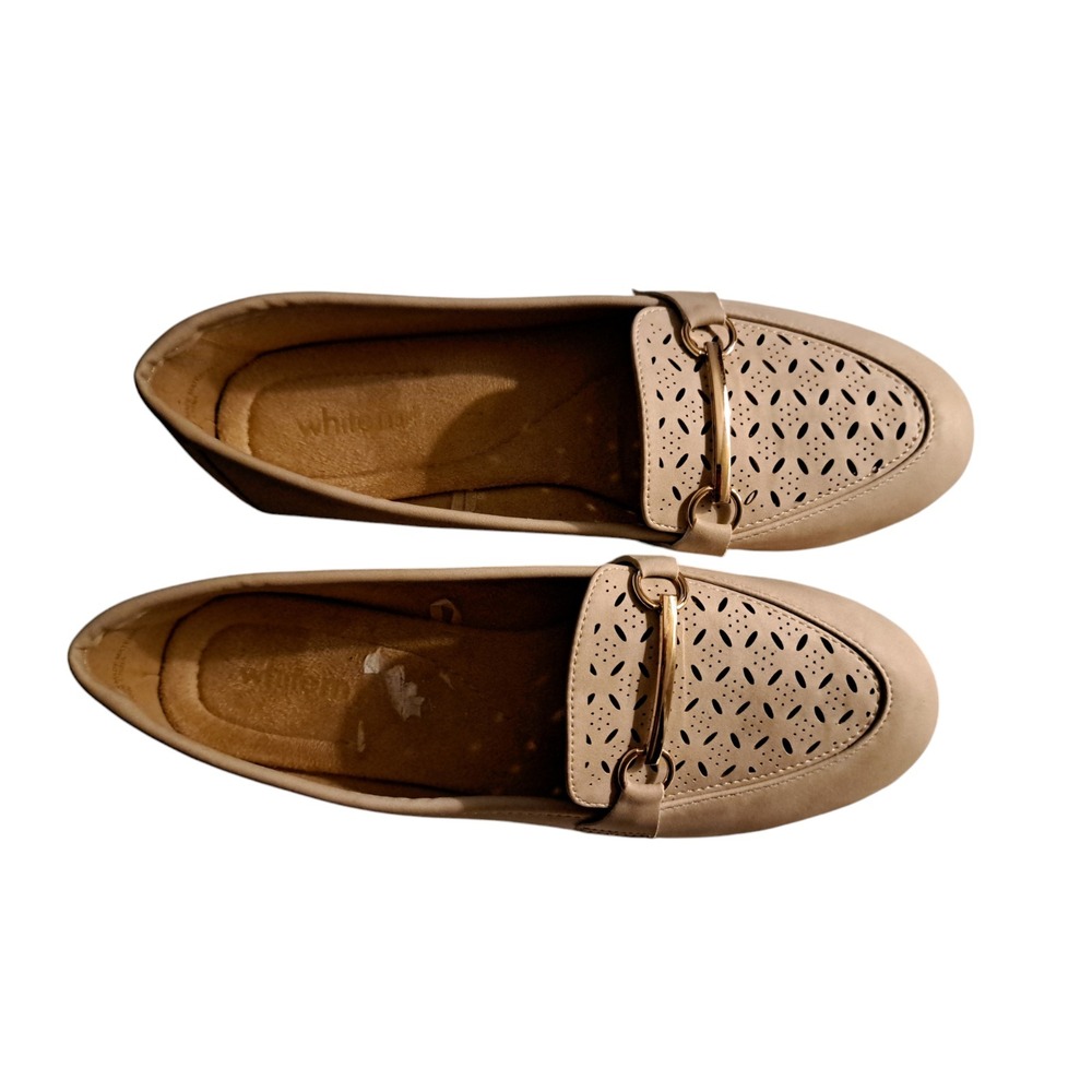 White Mountain Loafers Laser Cut Design Women Shoes 7 1/2